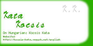 kata kocsis business card